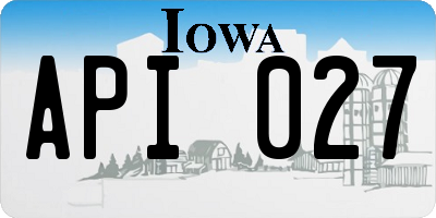 IA license plate API027