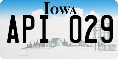 IA license plate API029