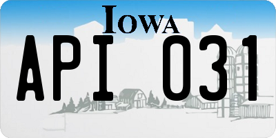IA license plate API031