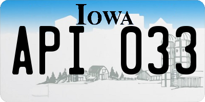 IA license plate API033