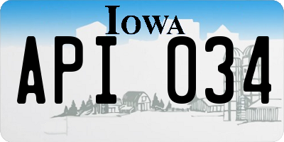 IA license plate API034