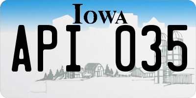 IA license plate API035