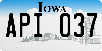 IA license plate API037