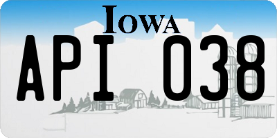 IA license plate API038