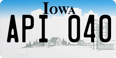 IA license plate API040