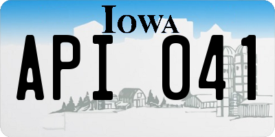 IA license plate API041