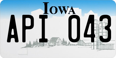 IA license plate API043