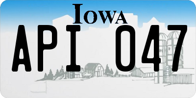 IA license plate API047