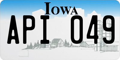 IA license plate API049