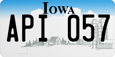 IA license plate API057