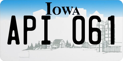 IA license plate API061