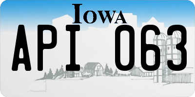 IA license plate API063