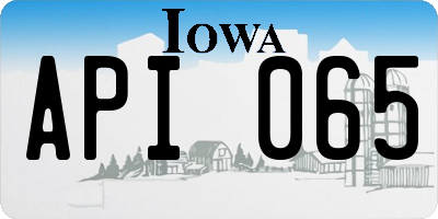 IA license plate API065
