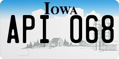 IA license plate API068