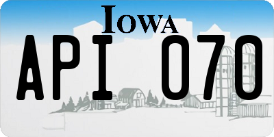 IA license plate API070