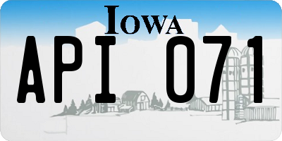 IA license plate API071