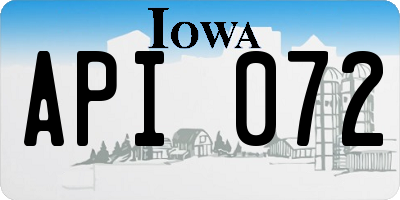 IA license plate API072