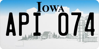IA license plate API074