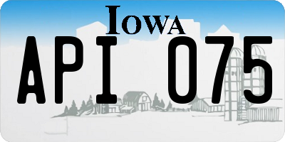 IA license plate API075