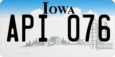 IA license plate API076