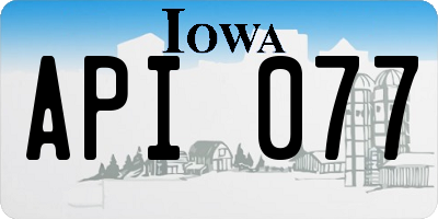 IA license plate API077