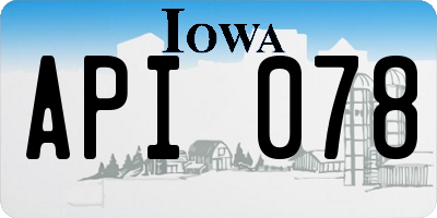 IA license plate API078