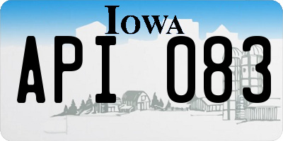 IA license plate API083