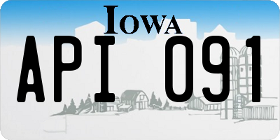 IA license plate API091