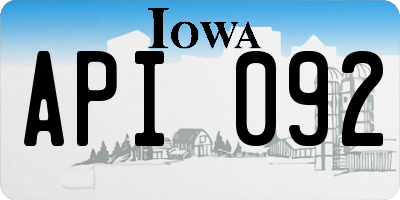 IA license plate API092