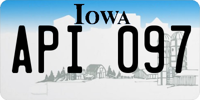 IA license plate API097