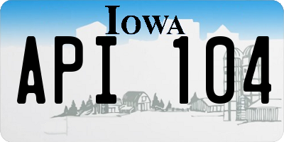 IA license plate API104
