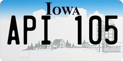 IA license plate API105