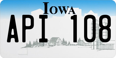 IA license plate API108