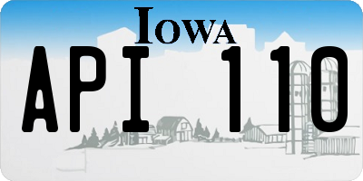 IA license plate API110