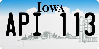 IA license plate API113