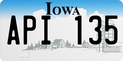IA license plate API135
