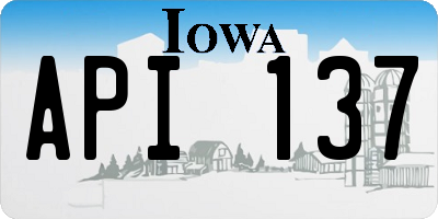 IA license plate API137