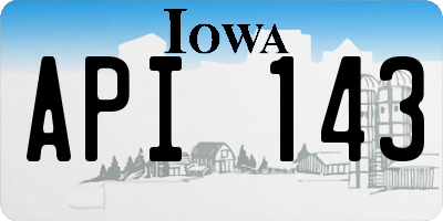 IA license plate API143