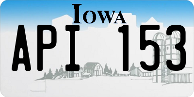 IA license plate API153