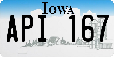 IA license plate API167