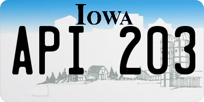 IA license plate API203