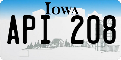 IA license plate API208
