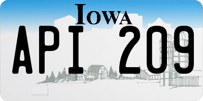 IA license plate API209