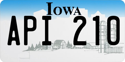 IA license plate API210