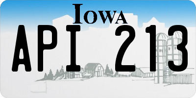 IA license plate API213