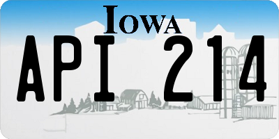 IA license plate API214