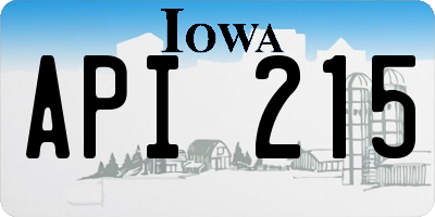 IA license plate API215