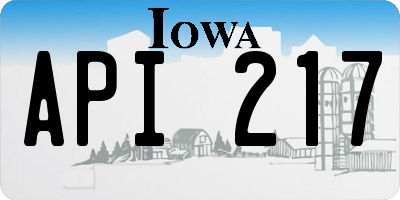 IA license plate API217