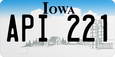 IA license plate API221