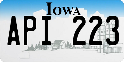 IA license plate API223